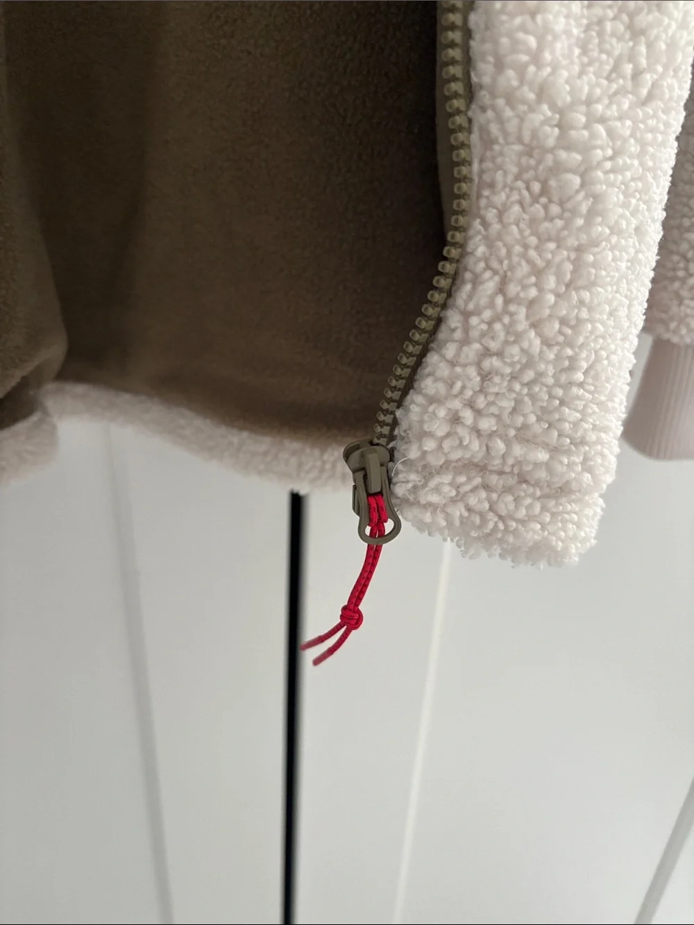 Billabong Olive & Cream Sherpa Puffer Jacket